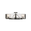 Golden Lighting 3164-6SF BLK-HWG 6-Light Semi-Flush - Crescent Harbor
