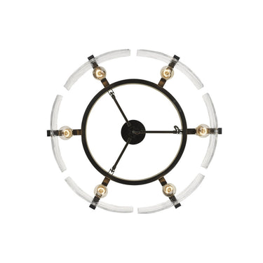 Golden Lighting 3164-6SF BLK-HWG 6-Light Semi-Flush - Crescent Harbor