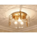 Golden Lighting 3164-FM BLK-HWG Aenon Flush Mount in Matte Black with Hammered Water Glass - Crescent Harbor