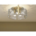 Golden Lighting 3164-FM BLK-HWG Aenon Flush Mount in Matte Black with Hammered Water Glass - Crescent Harbor