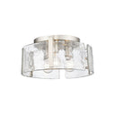 Golden Lighting 3164-FM BLK-HWG Aenon Flush Mount in Matte Black with Hammered Water Glass - Crescent Harbor