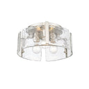 Golden Lighting 3164-FM BLK-HWG Aenon Flush Mount in Matte Black with Hammered Water Glass - Crescent Harbor
