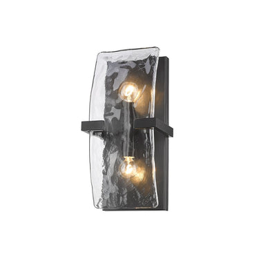 Golden Lighting 3164-WSC BLK-HWG 2 Light Wall Sconce - Crescent Harbor