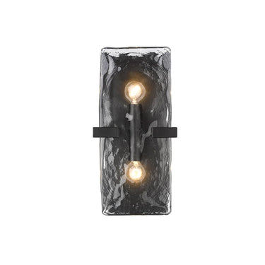 Golden Lighting 3164-WSC BLK-HWG 2 Light Wall Sconce - Crescent Harbor