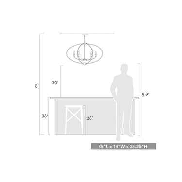 Golden Lighting 3167-LP Linear Pendant - Crescent Harbor