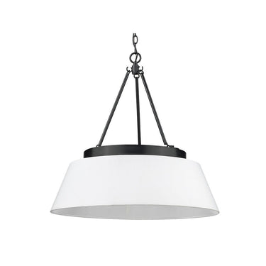 Golden Lighting 3189-6 BLK-MWS Penn Chandelier in Matte Black with Modern White Shade - Crescent Harbor