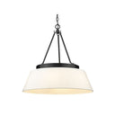 Golden Lighting 3189-6 BLK-MWS Penn Chandelier in Matte Black with Modern White Shade - Crescent Harbor