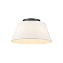 Golden Lighting 3189-FM BLK-MWS Penn Flush Mount in Matte Black with Modern White Shade - Crescent Harbor