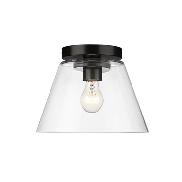 Golden Lighting 3189-FM11 BLK-CLR Flush Mount - Crescent Harbor