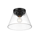 Golden Lighting 3189-FM11 BLK-CLR Flush Mount - Crescent Harbor