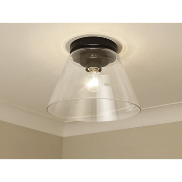 Golden Lighting 3189-FM11 BLK-CLR Flush Mount - Crescent Harbor