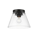 Golden Lighting 3189-FM11 BLK-CLR Flush Mount - Crescent Harbor