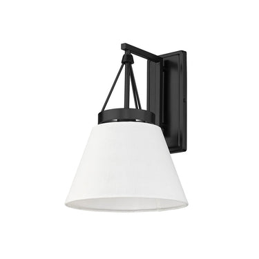 Golden Lighting 3189-WSC BLK-CLR 1 Light Wall Sconce - Crescent Harbor