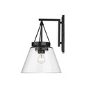 Golden Lighting 3189-WSC BLK-CLR 1 Light Wall Sconce - Crescent Harbor
