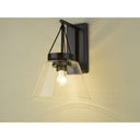 Golden Lighting 3189-WSC BLK-CLR 1 Light Wall Sconce - Crescent Harbor