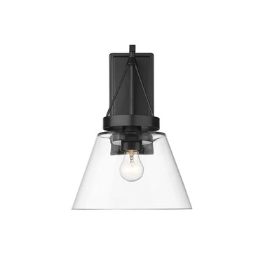 Golden Lighting 3189-WSC BLK-CLR 1 Light Wall Sconce - Crescent Harbor