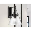 Golden Lighting 3189-WSC BLK-CLR 1 Light Wall Sconce - Crescent Harbor