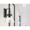 Golden Lighting 3189-WSC BLK-CLR 1 Light Wall Sconce - Crescent Harbor