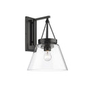 Golden Lighting 3189-WSC BLK-CLR 1 Light Wall Sconce - Crescent Harbor