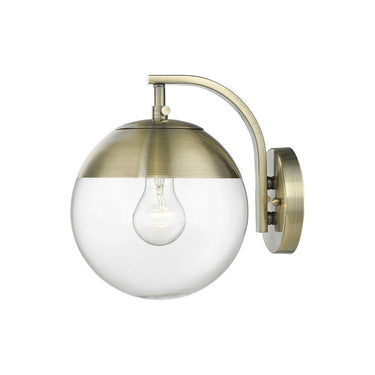 Golden Lighting 3219-1W AB-AB Dixon 1 Light Wall Sconce - Crescent Harbor