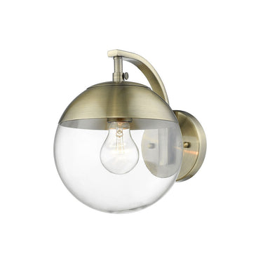 Golden Lighting 3219-1W AB-AB Dixon 1 Light Wall Sconce - Crescent Harbor