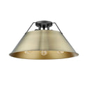 Golden Lighting 3306-3FM BLK-BLK Orwell BLK 3 Light Flush Mount in Matte Black with Matte Black Shade - Crescent Harbor