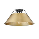 Golden Lighting 3306-3FM BLK-BLK Orwell BLK 3 Light Flush Mount in Matte Black with Matte Black Shade - Crescent Harbor