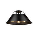 Golden Lighting 3306-3FM BLK-BLK Orwell BLK 3 Light Flush Mount in Matte Black with Matte Black Shade - Crescent Harbor