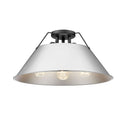Golden Lighting 3306-3FM BLK-BLK Orwell BLK 3 Light Flush Mount in Matte Black with Matte Black Shade - Crescent Harbor