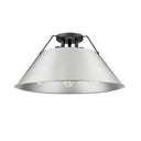 Golden Lighting 3306-3FM BLK-BLK Orwell BLK 3 Light Flush Mount in Matte Black with Matte Black Shade - Crescent Harbor