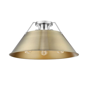 Golden Lighting 3306-3FM BLK-BLK Orwell BLK 3 Light Flush Mount in Matte Black with Matte Black Shade - Crescent Harbor