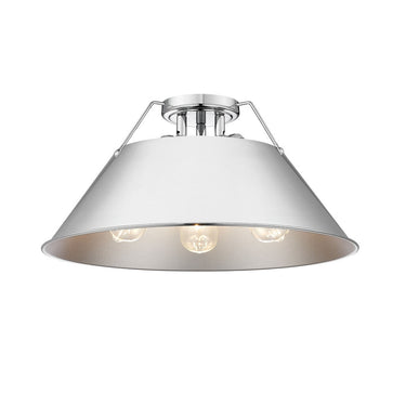 Golden Lighting 3306-3FM BLK-BLK Orwell BLK 3 Light Flush Mount in Matte Black with Matte Black Shade - Crescent Harbor