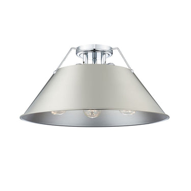 Golden Lighting 3306-3FM BLK-BLK Orwell BLK 3 Light Flush Mount in Matte Black with Matte Black Shade - Crescent Harbor