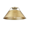 Golden Lighting 3306-3FM BLK-BLK Orwell BLK 3 Light Flush Mount in Matte Black with Matte Black Shade - Crescent Harbor