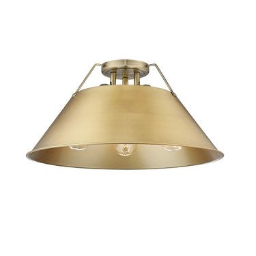 Golden Lighting 3306-3FM BLK-BLK Orwell BLK 3 Light Flush Mount in Matte Black with Matte Black Shade - Crescent Harbor