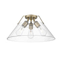 Golden Lighting 3306-3FM BLK-BLK Orwell BLK 3 Light Flush Mount in Matte Black with Matte Black Shade - Crescent Harbor