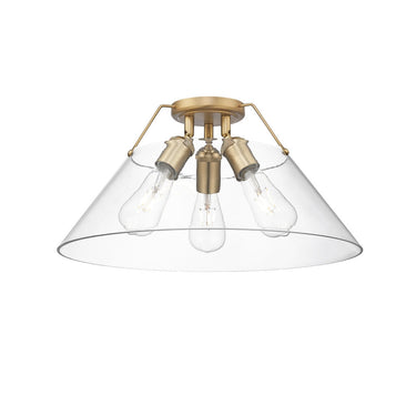 Golden Lighting 3306-3FM BLK-BLK Orwell BLK 3 Light Flush Mount in Matte Black with Matte Black Shade - Crescent Harbor