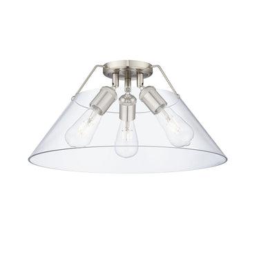 Golden Lighting 3306-3FM BLK-BLK Orwell BLK 3 Light Flush Mount in Matte Black with Matte Black Shade - Crescent Harbor
