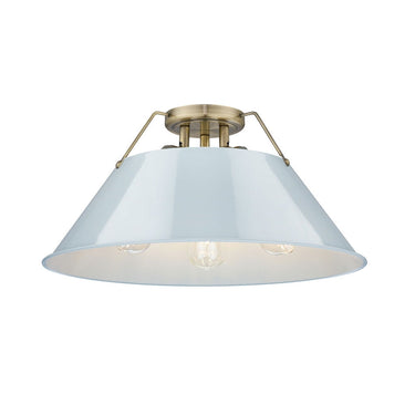 Golden Lighting 3306-3FM BLK-BLK Orwell BLK 3 Light Flush Mount in Matte Black with Matte Black Shade - Crescent Harbor