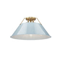 Golden Lighting 3306-3FM BLK-BLK Orwell BLK 3 Light Flush Mount in Matte Black with Matte Black Shade - Crescent Harbor