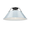 Golden Lighting 3306-3FM BLK-BLK Orwell BLK 3 Light Flush Mount in Matte Black with Matte Black Shade - Crescent Harbor