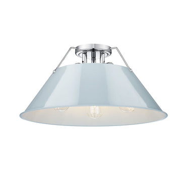 Golden Lighting 3306-3FM BLK-BLK Orwell BLK 3 Light Flush Mount in Matte Black with Matte Black Shade - Crescent Harbor