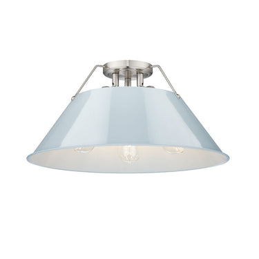 Golden Lighting 3306-3FM BLK-BLK Orwell BLK 3 Light Flush Mount in Matte Black with Matte Black Shade - Crescent Harbor