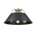Golden Lighting 3306-3FM BLK-BLK Orwell BLK 3 Light Flush Mount in Matte Black with Matte Black Shade - Crescent Harbor