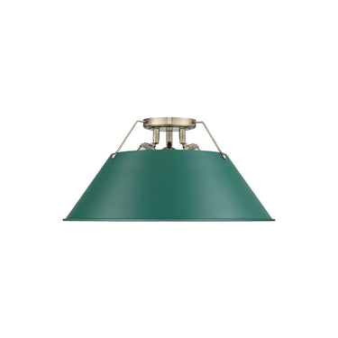 Golden Lighting 3306-3FM BLK-BLK Orwell BLK 3 Light Flush Mount in Matte Black with Matte Black Shade - Crescent Harbor