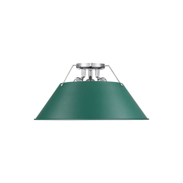Golden Lighting 3306-3FM BLK-BLK Orwell BLK 3 Light Flush Mount in Matte Black with Matte Black Shade - Crescent Harbor
