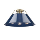 Golden Lighting 3306-3FM BLK-BLK Orwell BLK 3 Light Flush Mount in Matte Black with Matte Black Shade - Crescent Harbor