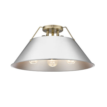 Golden Lighting 3306-3FM BLK-BLK Orwell BLK 3 Light Flush Mount in Matte Black with Matte Black Shade - Crescent Harbor