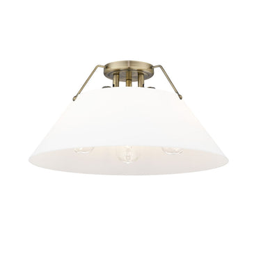 Golden Lighting 3306-3FM BLK-BLK Orwell BLK 3 Light Flush Mount in Matte Black with Matte Black Shade - Crescent Harbor