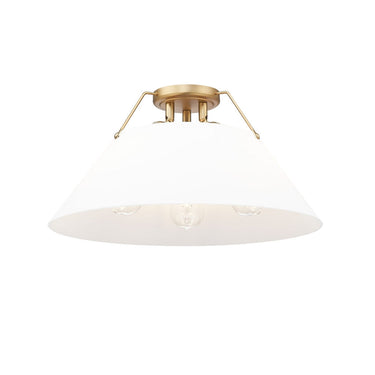 Golden Lighting 3306-3FM BLK-BLK Orwell BLK 3 Light Flush Mount in Matte Black with Matte Black Shade - Crescent Harbor
